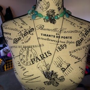 Handmade two-tier necklace- blue and silver